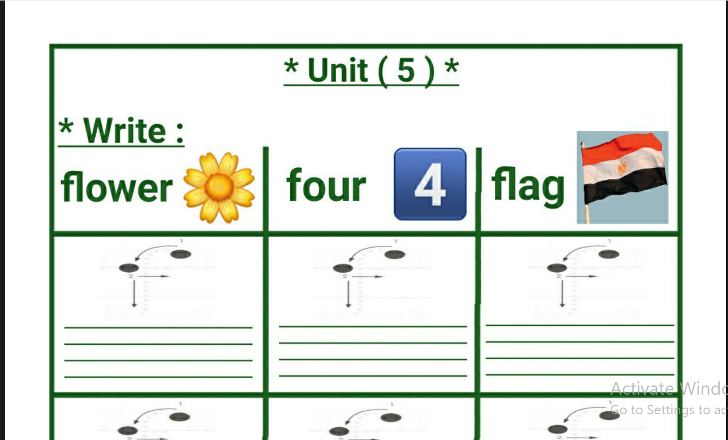 اقوى مذكرة لغة انجليزية kg1 2024